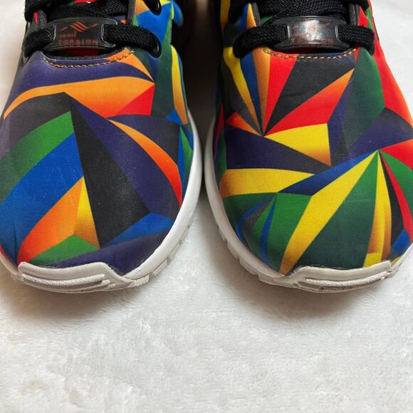 Adidas Mens ZX Flux Torsion Macro Prism Geometric Sneakers Size 8 Multicolor main image 4